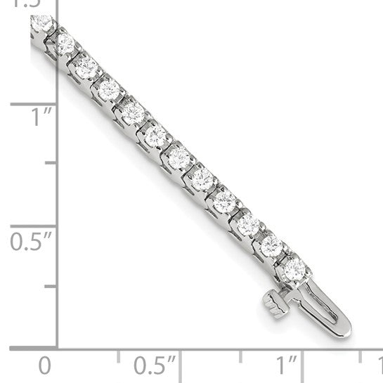 14kt White Gold Complete 2.18 carat Round A Diamond 4-prong 7 inch Tennis Bracelet