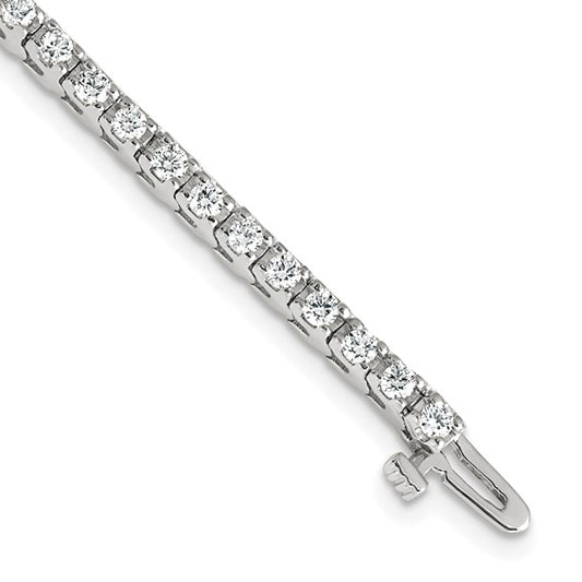 14kt White Gold Holds 2.18 carat 56-2.1mm Round Diamond 4-prong 7 inch Tennis Bracelet Mounting