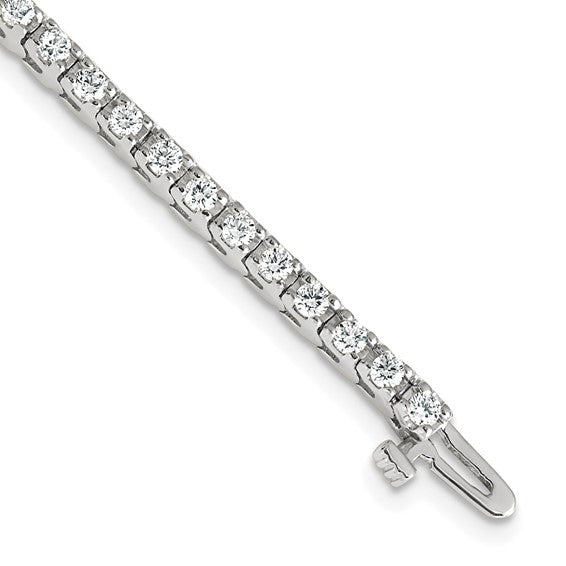14kt White Gold Complete 2.18 carat Round A Diamond 4-prong 7 inch Tennis Bracelet