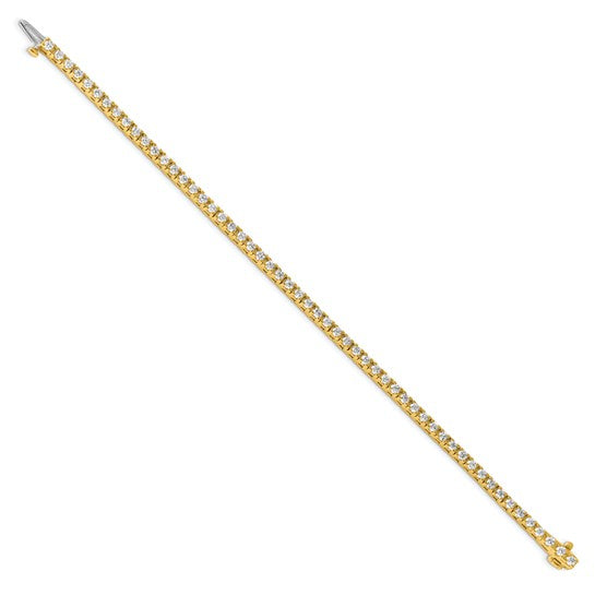 14kt Yellow Gold Complete 2.86 carat Round AA Diamond 4-prong 7 inch Tennis Bracelet