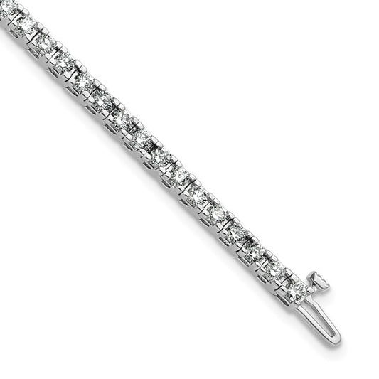 14kt White Gold Complete 2.86 carat Round VS Diamond 4-prong 7 inch Tennis Bracelet