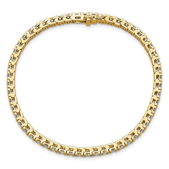 14kt Yellow Gold 3.00ctw. Near Colorless Moissanite 4 Prong Tennis Bracelet