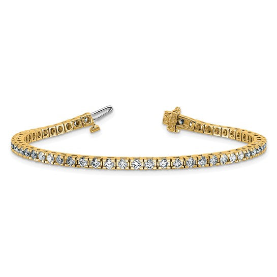 14kt Yellow Gold 3.00ctw. Near Colorless Moissanite 4 Prong Tennis Bracelet