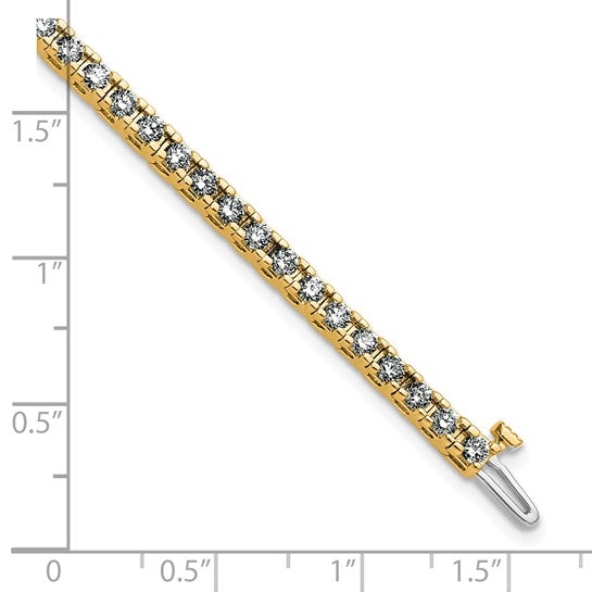 14kt Yellow Gold 3.00ctw. Near Colorless Moissanite 4 Prong Tennis Bracelet