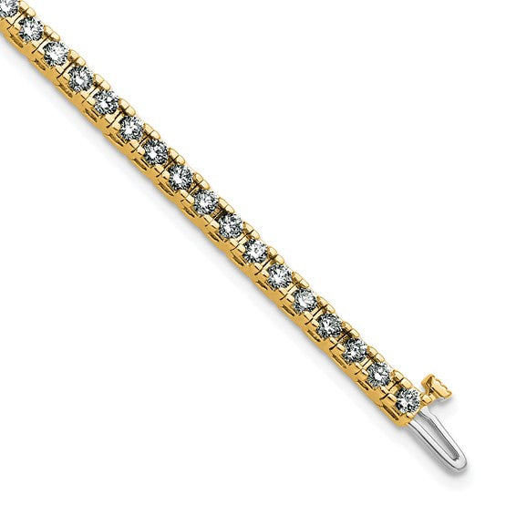 14kt Yellow Gold 3.00ctw. Near Colorless Moissanite 4 Prong Tennis Bracelet