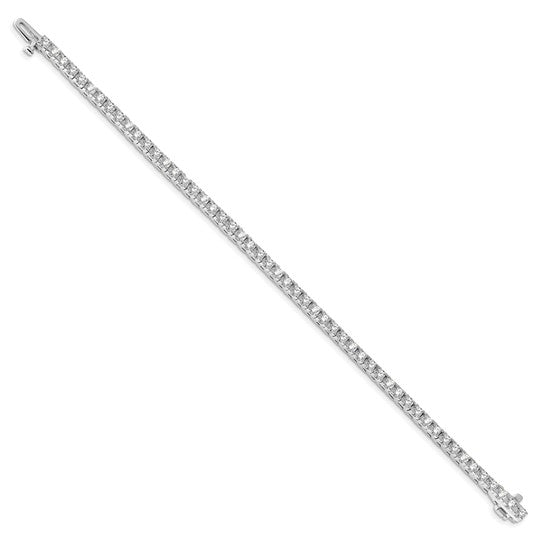 14kt White Gold Complete 4.1 carat Round VS Diamond 4-prong 7 inch Tennis Bracelet
