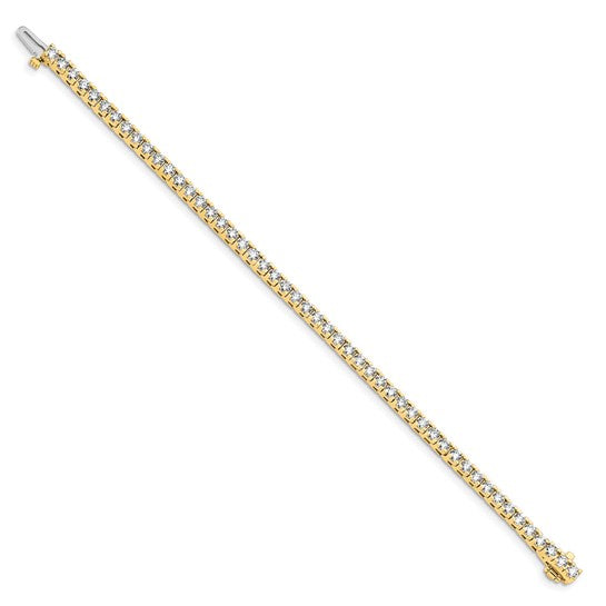14kt Yellow Gold 5.00ctw. Colorless Moissanite 4 Prong Tennis Bracelet