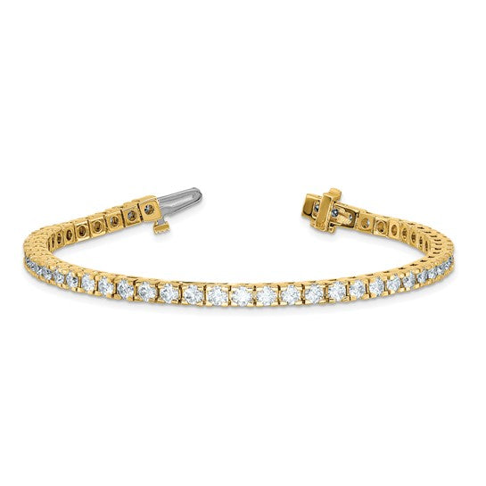 14kt Yellow Gold 5.00ctw. Colorless Moissanite 4 Prong Tennis Bracelet