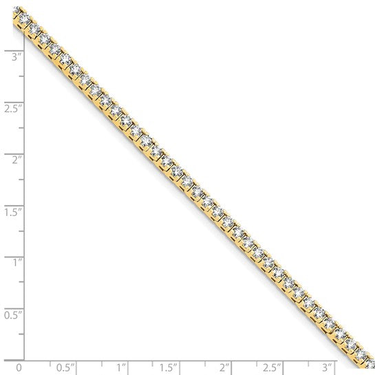 14kt Yellow Gold 5.00ctw. Colorless Moissanite 4 Prong Tennis Bracelet