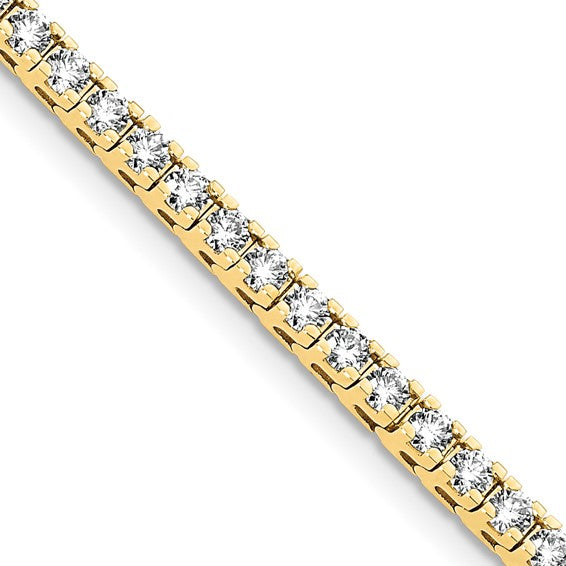 14kt Yellow Gold 5.00ctw. Colorless Moissanite 4 Prong Tennis Bracelet