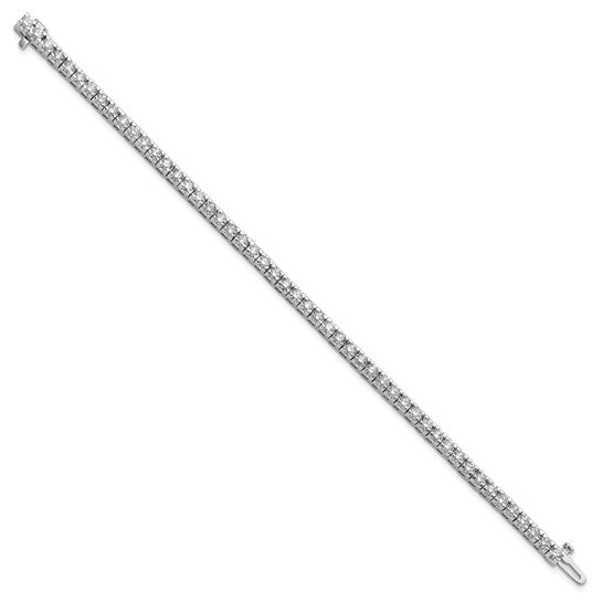 14kt White Gold Complete 4.65 carat Round AAA Diamond 4-prong 7 inch Tennis Bracelet