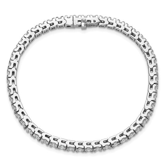 14kt White Gold Complete 4.65 carat Round AA Diamond 4-prong 7 inch Tennis Bracelet
