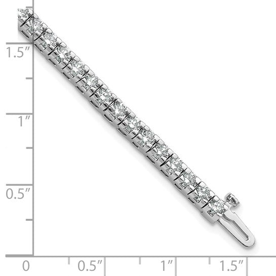 14kt White Gold Complete 4.65 carat Round AA Diamond 4-prong 7 inch Tennis Bracelet