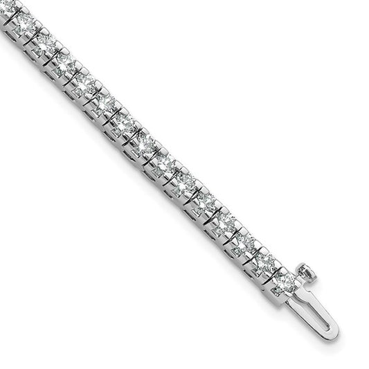 14kt White Gold Complete 4.65 carat Round AAA Diamond 4-prong 7 inch Tennis Bracelet