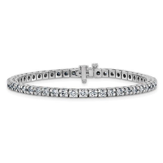 14kt White Gold 5.00ctw. Near Colorless Moissanite 4 Prong Tennis Bracelet