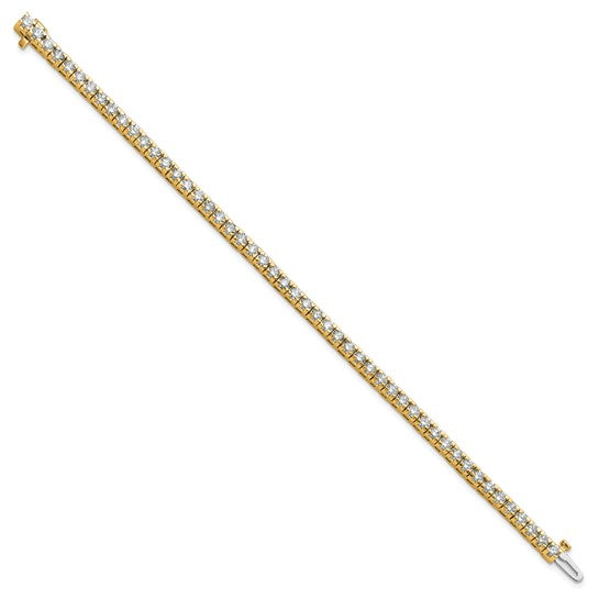 14kt Yellow Gold Complete 4.65 carat Round VS Diamond 4-prong 7 inch Tennis Bracelet
