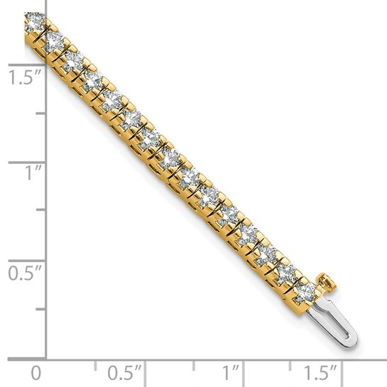 14kt Yellow Gold Complete 4.65 carat Round VS Diamond 4-prong 7 inch Tennis Bracelet