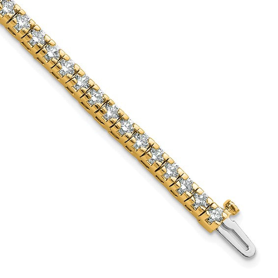 14kt Yellow Gold Complete 4.65 carat Round VS Diamond 4-prong 7 inch Tennis Bracelet