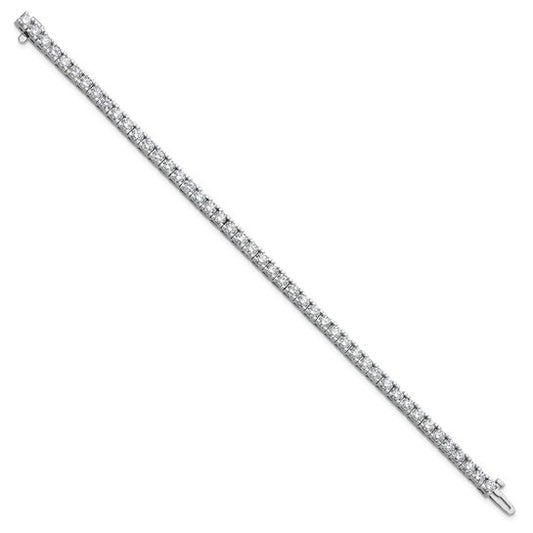 14kt White Gold Complete 6.44 carat Round AAA Diamond 4-prong 7 inch Tennis Bracelet