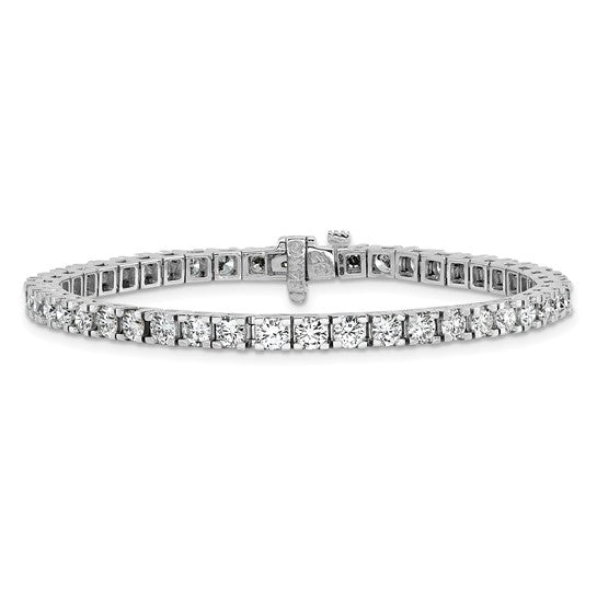 14kt White Gold Complete 6.44 carat Round VS Diamond 4-prong 7 inch Tennis Bracelet