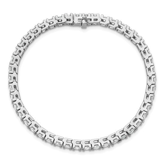 14kt White Gold Complete 6.44 carat Round VS Diamond 4-prong 7 inch Tennis Bracelet