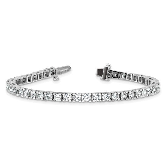14kt White Gold Complete 6.44 carat Round VS Diamond 4-prong 7 inch Tennis Bracelet