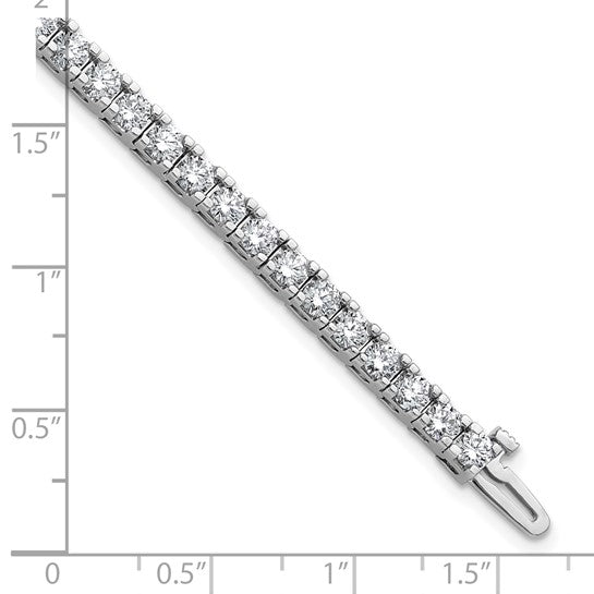14kt White Gold Complete 6.44 carat Round VS Diamond 4-prong 7 inch Tennis Bracelet