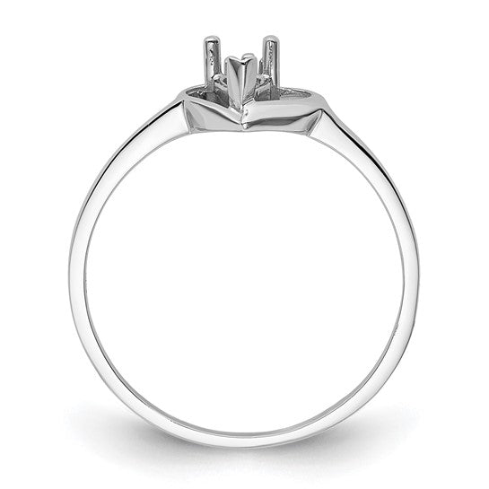 14kt White Gold Polished .02ct. Diamond & 5x3 Pear Gemstone Ring Mounting