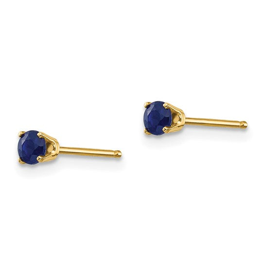 14kt Yellow Gold 3mm September/Sapphire Post Earrings