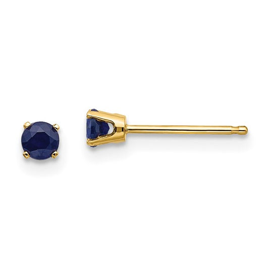 14kt Yellow Gold 3mm September/Sapphire Post Earrings