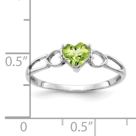 14kt White Gold Peridot Birthstone Ring