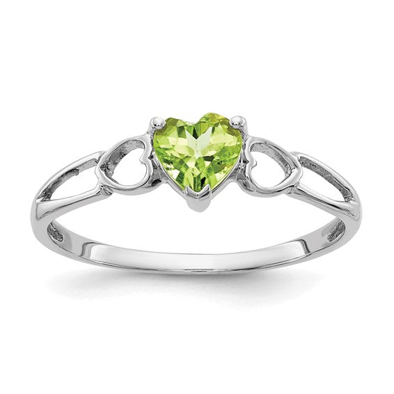 14kt White Gold Peridot Birthstone Ring