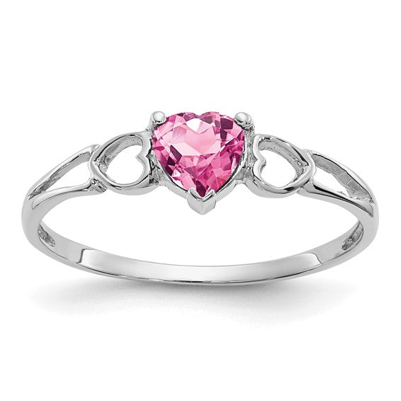 14kt White Gold Pink Tourmaline Birthstone Ring