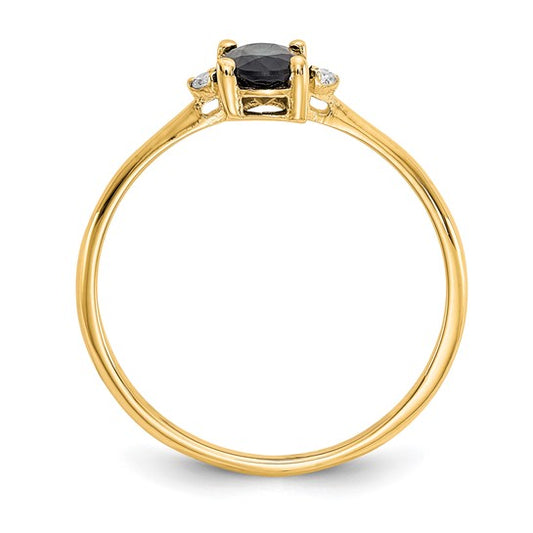 14kt Yellow Gold Diamond & Sapphire Birthstone Ring
