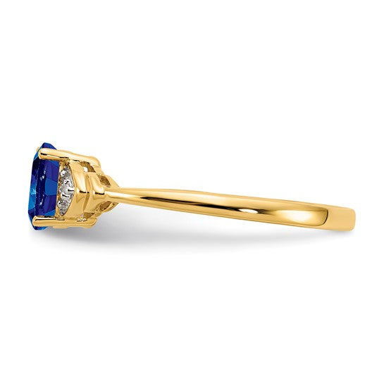 14kt Yellow Gold Sapphire and Diamond Ring