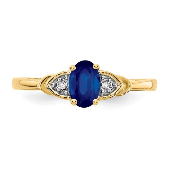 14kt Yellow Gold Sapphire and Diamond Ring