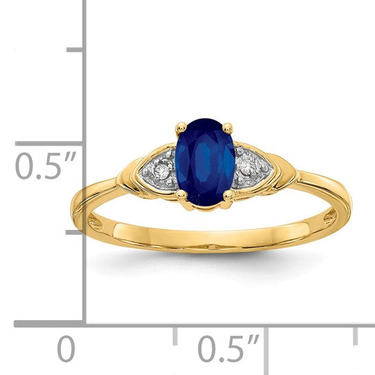 14kt Yellow Gold Sapphire and Diamond Ring