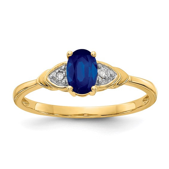 14kt Yellow Gold Sapphire and Diamond Ring
