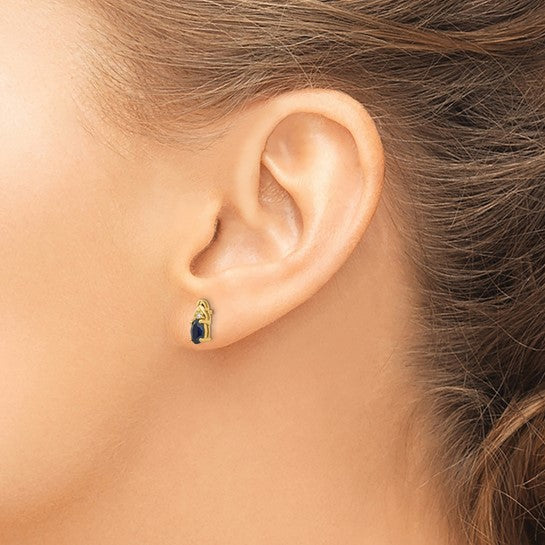 14kt Yellow Gold Sapphire and Diamond Earrings