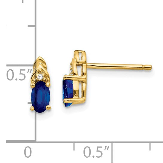 14kt Yellow Gold Sapphire and Diamond Earrings