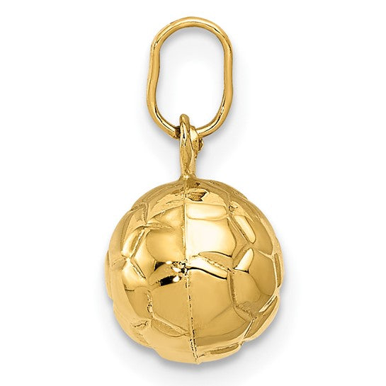 14kt Yellow Gold 3-D Soccer Ball Charm
