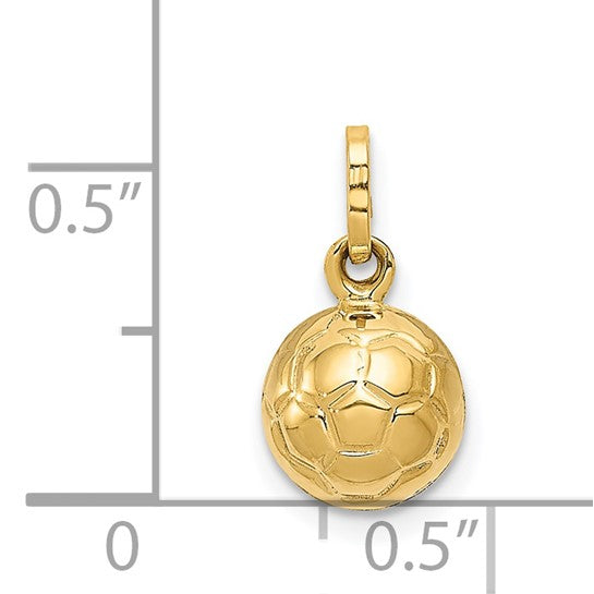14kt Yellow Gold 3-D Soccer Ball Charm