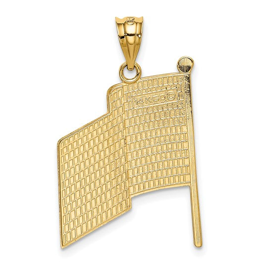 14kt Yellow Gold Enameled Flag Pendant