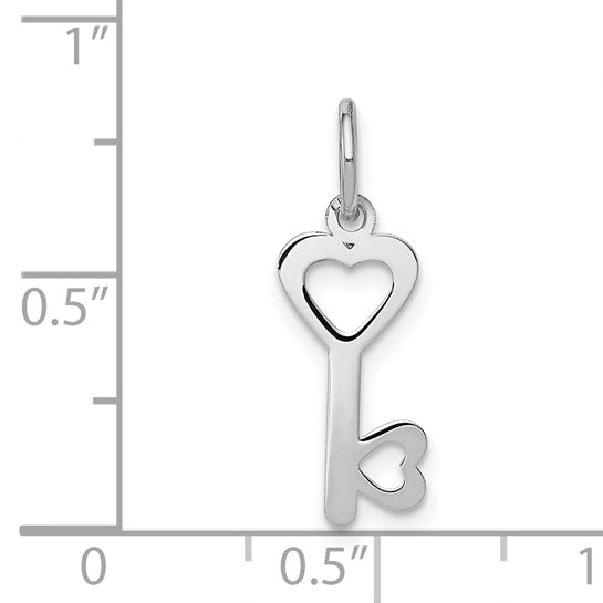 14kt White Gold Heart-Shaped Key and Lock Charm