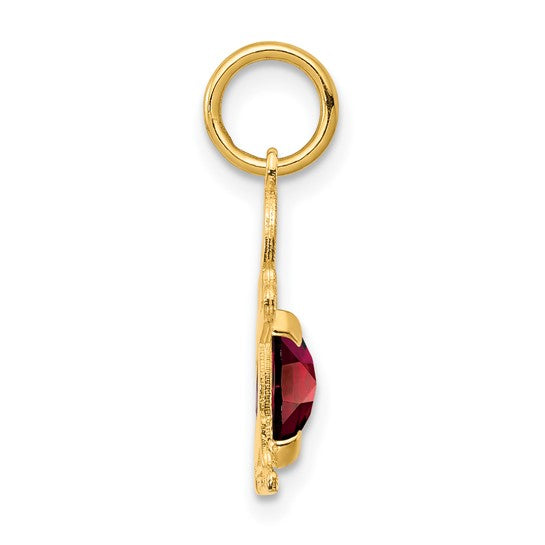 14kt Yellow Gold Boy 6x4 Oval Genuine Garnet-January