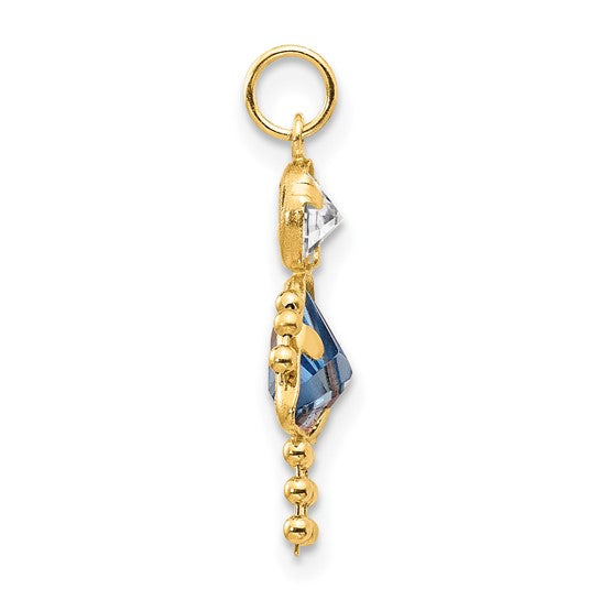 14kt Yellow Gold March Girl Birthstone Charm