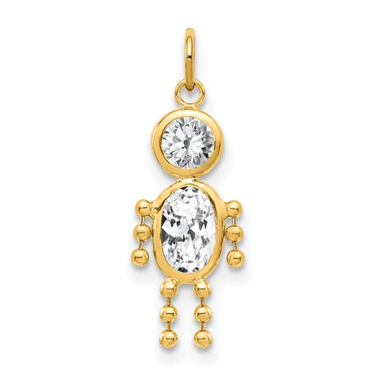 14kt Yellow Gold April Boy Birthstone Charm