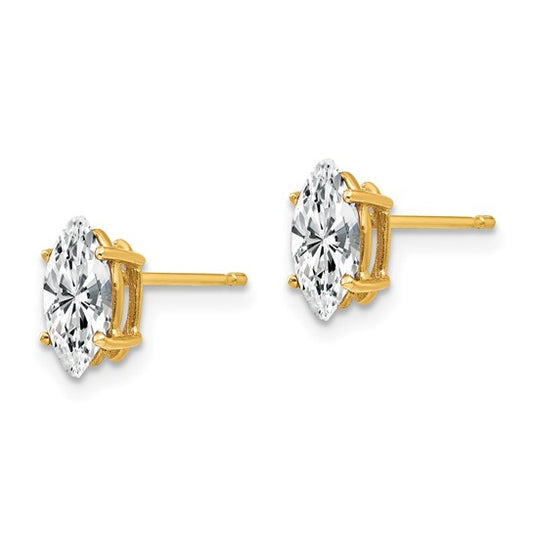 14kt Yellow Gold 8x4mm Marquise Cubic Zirconia earring