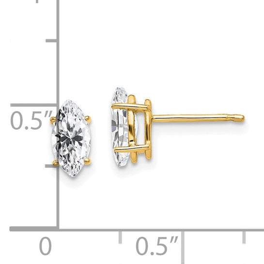 14kt Yellow Gold 8x4mm Marquise Cubic Zirconia earring