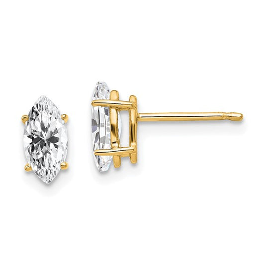14kt Yellow Gold 8x4mm Marquise Cubic Zirconia earring